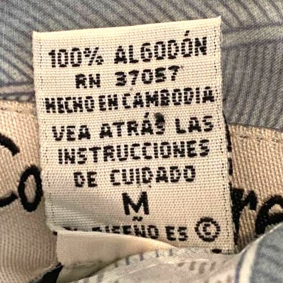 Cooke Street Honolulu Camp Hawaiian Shirt Medium Gray Button Up Pocket Tropical - Picture 9 of 9